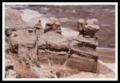Figures Watching the Petrified Forest