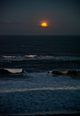 Moonset over Pacific