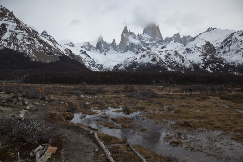 Fitz Roy in the cloudy afternoon.