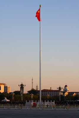 The flag in sunset.