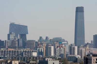 The CCTV Building on the left... something else on the right.
