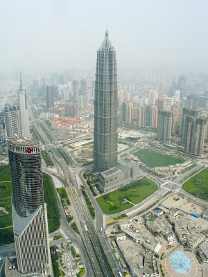 Jinmao Tower, from the Oriental Pearl. Shanghai.