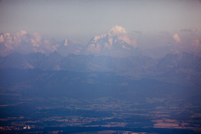 The Alps in the background, took a lot of processing to cut through the haze.