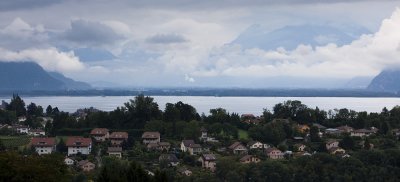 Looking across Lake Geneva into the Valais.