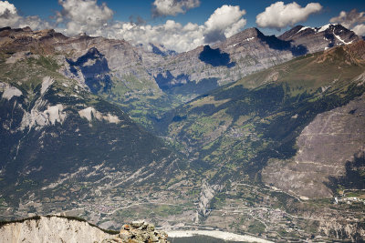 The Loetschental valley opening from the Valais.