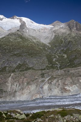 Glacier and its melt leading down to the Aletsch.
