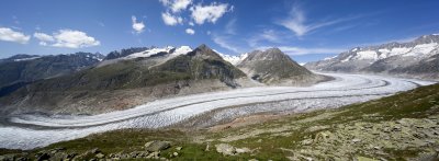 Stitched pano with the TS lens at the Aletsch.
