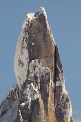 Top of Cerro Torre, ice mushroom visible, this adds insult to injury in attempting to summit.