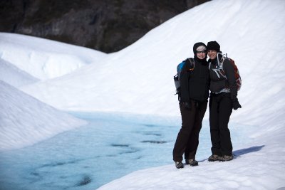 Laura and Anne on the glacier.