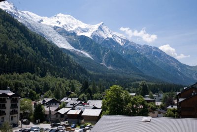 View of the Bosson Glacier from our apartment