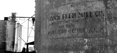 A fading sign on an Grain Elevator