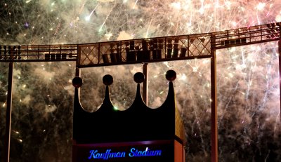 Fireworks at Kauffman Stadium