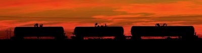 Sun rise Texas Panhandle Gas Tank Cars