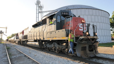 Off to Pickup Grain Cars