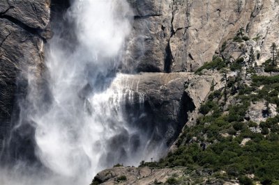 Bottom of upper falls Yosemite