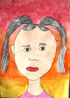 self-portrait, Celina, age:6