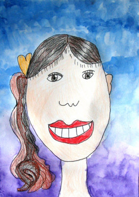 self-portrait, Helen Yu, age:6