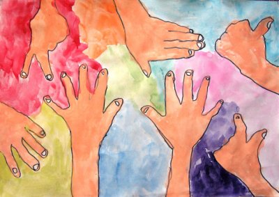 my hands (tracing), Nancy, age:4