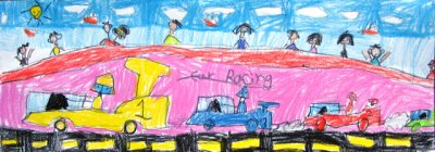 long paper - racing car, Oliver, age:5.5