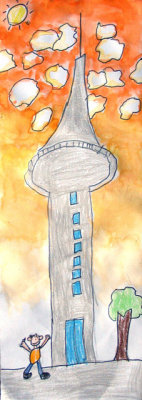long paper - Sky tower, Bill, age:6.5
