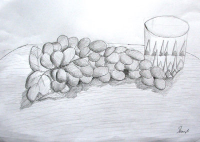 grapes and glass, Sheryl, age:7