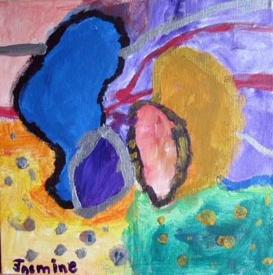 abstract painting - my family, Jasmine, age:6