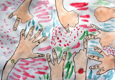 my hands (tracing), Henry, age:4.5