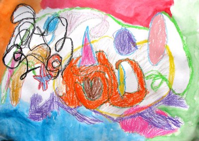 abstract painting, Nancy, age:4.5