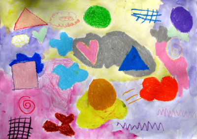 abstract painting, Sindy, age:7