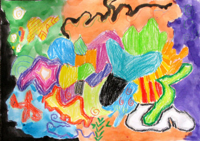 abstract painting, Tony, age:6