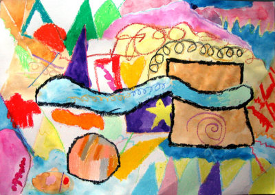 abstract painting, Nancy Yin, age:6.5