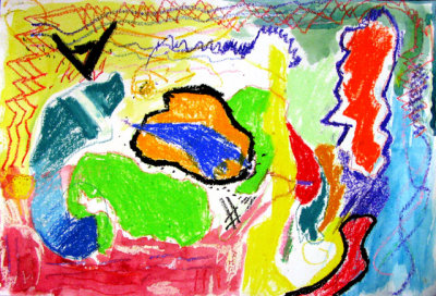 abstract painting, Tommy, age:8