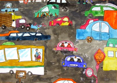 please count the vehicles, Tommy, age:8.5