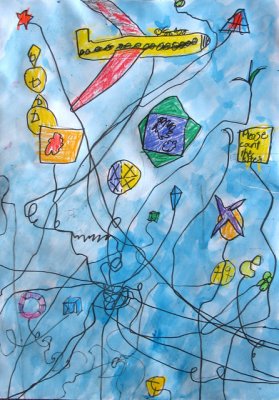 please count the kites, James, age:6