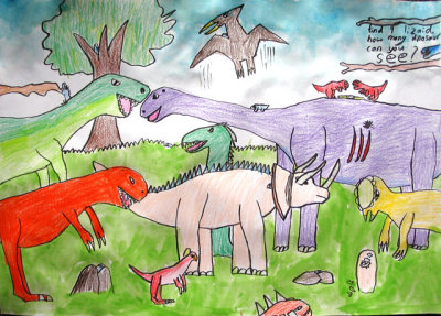 please count the dinosaurs, Kerry, age:9.5