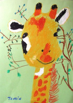 animal portrait - giraffe, Jamie Wu, age:6