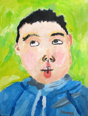self-portrait - my funny face, James, age:6