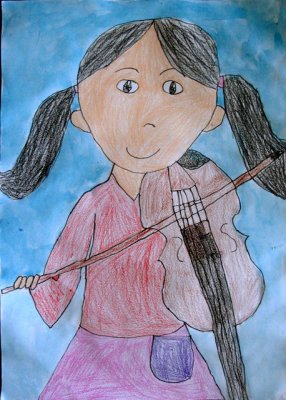 playing violin, Celina, age:7.5