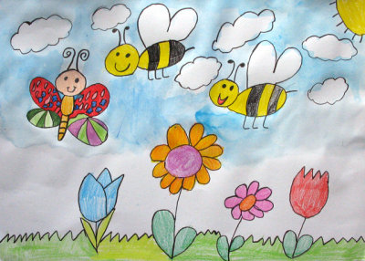 bee and butterfly, Gina, age:6