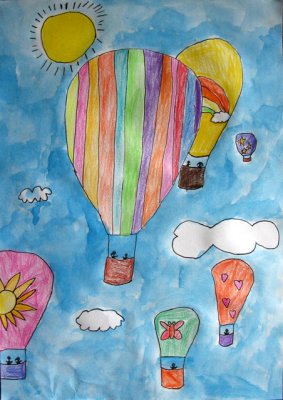 hot air balloon, Elyssa, age:6.5