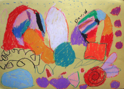 abstract painting, David, age:5
