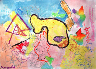 abstract painting, Amanda, age:7