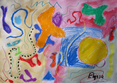 abstract painting, Elyssa, age:6.5