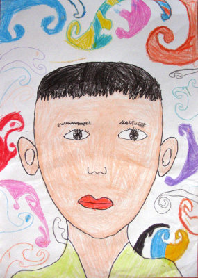 self-portrait, Alex, age:6.5
