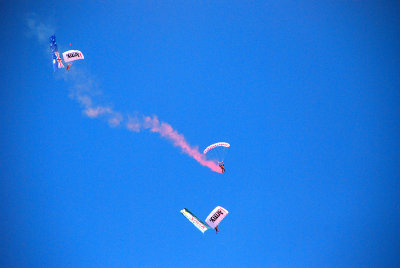 Sky diving part of the entertainment