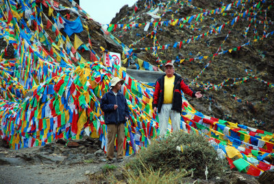Prayer flags at the top of the mountain