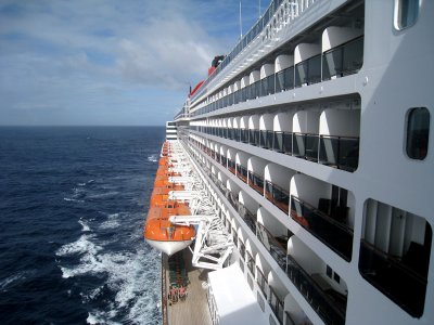 The lifeboats on the QM2