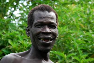 This man lives on an island on the White Nile River