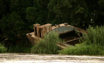 Stranded boat near our camp