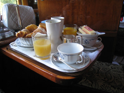 The Orient Express continential breakfast